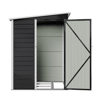 4x6ft Pent Roof Metal Garden Storage Shed with Lockable Door
