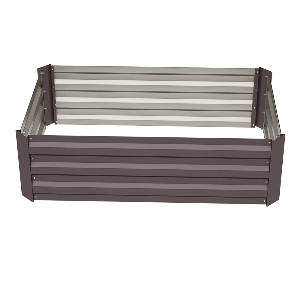 Square galvanized steel raised garden bed – durable construction for efficient outdoor planting, white background view