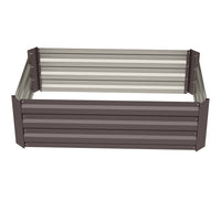 Square galvanized steel raised garden bed – durable construction for efficient outdoor planting, white background view