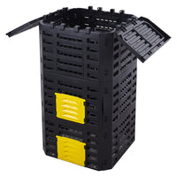 500L extra large black compost bin – heavy-duty outdoor plastic composting solution for garden use