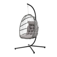 Garden Swing Chair with Stand and Cushion