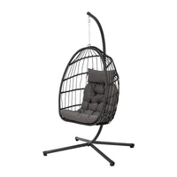 Garden Swing Chair with Stand and Cushion