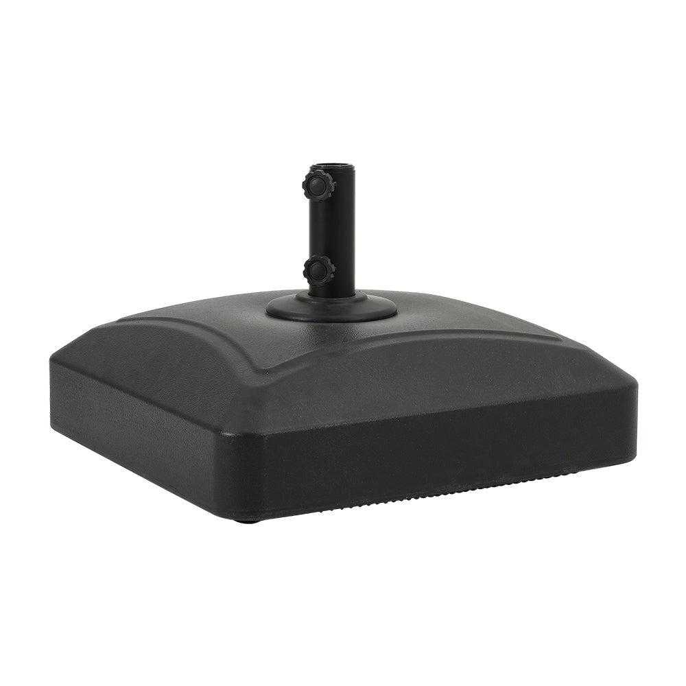 Black Fillable Patio Parasol Umbrella Stand with Wheels