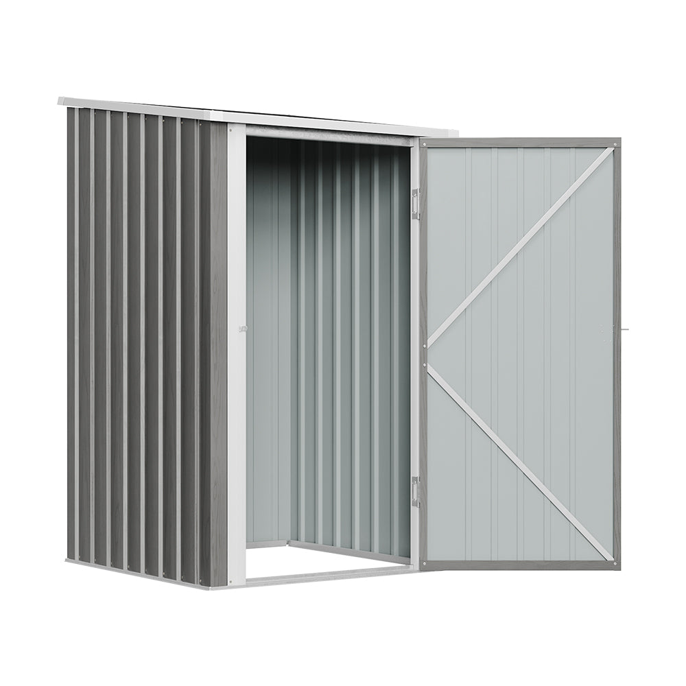 3x3ft Zinc Steel Garden Storage Shed with Pent Roof & Lockable Door