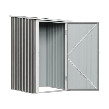 3x3ft Zinc Steel Garden Storage Shed with Pent Roof & Lockable Door