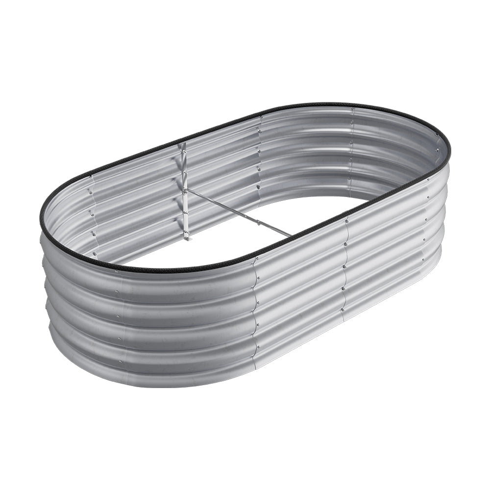 Galvanized silver garden raised bed made from steel – weather-resistant, easy to assemble