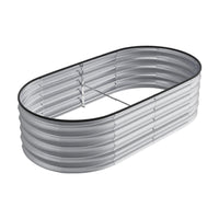 Galvanized silver garden raised bed made from steel – weather-resistant, easy to assemble