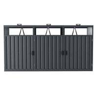 Freestanding 8x3ft galvanized steel bin storage shed in dark grey – heavy-duty outdoor waste enclosure