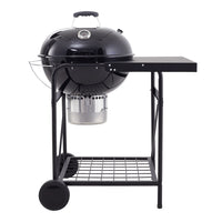 Black Carbon Steel Outdoor Charcoal Grill with Side Table, Smoke Vent, and Sturdy Wheels – Studio Product Shot
