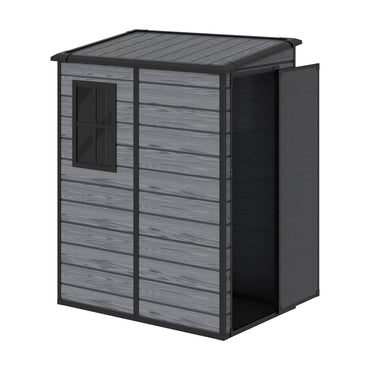 5x4ft Plastic Garden Storage Shed Weatherproof Outdoor Tool Shed