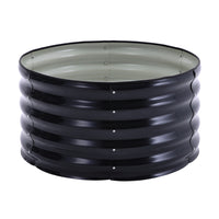Round galvanized steel raised garden bed in anthracite – sturdy construction for vegetable and flower planting