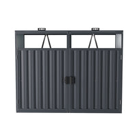 Freestanding 5x3ft galvanized steel bin storage shed in dark grey – outdoor garbage storage unit