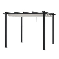 10x10ft Beige Aluminum Pergola Freestanding with Adjustable Canopy – Product Image