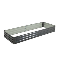 Rectangular galvanized steel outdoor raised bed – sturdy and rust-resistant garden planter box on white background