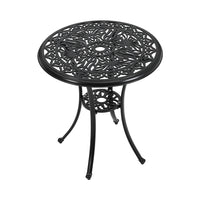 68cm Round Hollow Poinciana Patio Table with Central Umbrella Hole – Metal Outdoor Table