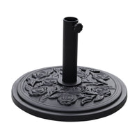 Vintage Freestanding Cement Parasol Base with Floral Pattern