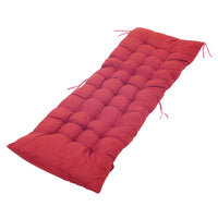 Red Outdoor Seat Cushion Thick Tufted Pad on white background - Soft and durable cushion for garden chairs