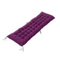 Purple Outdoor Seat Cushion Thick Tufted Pad on white background - Soft and weather-resistant cushion for garden chairs