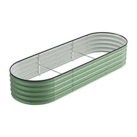 Oval raised garden bed in light green – outdoor planter with galvanized steel construction for easy assembly