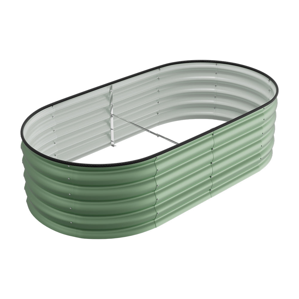 Light green garden raised bed made of galvanized steel – weatherproof and easy to set up