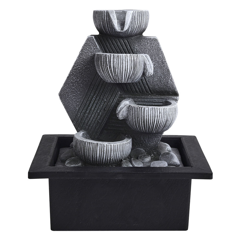 Tabletop Water Fountain with LED Light for Home Decor