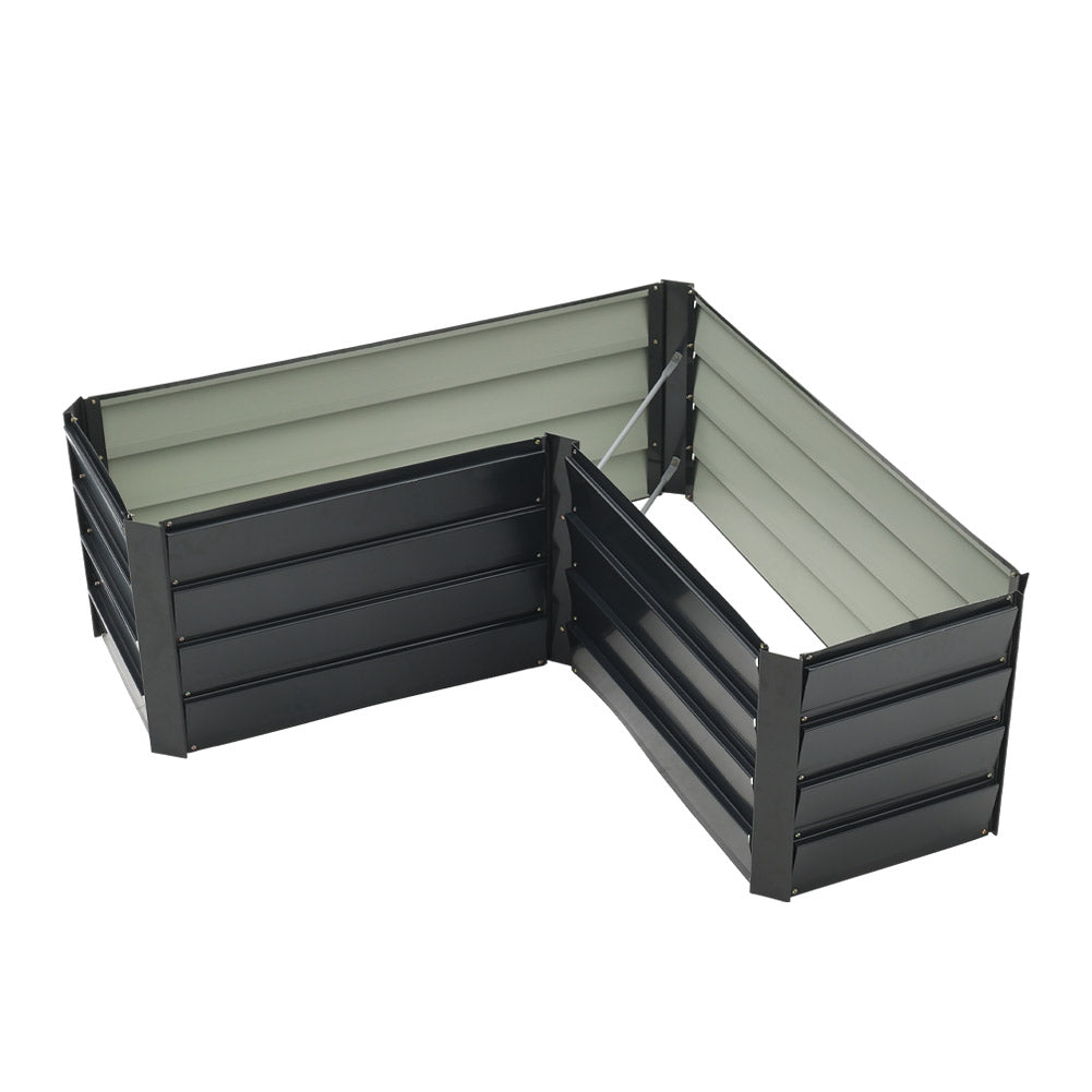 Weatherproof 7-shape raised garden bed outdoor planter box – strong and rust-resistant garden box on white background