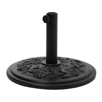 Heavy Duty Outdoor Parasol Umbrella Stand with Elegant Rose Design