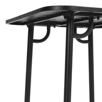 Sturdy Underside View of 80cm Black Metal Patio Table – Cross-Leg Wrought Iron Design