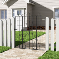 Black Arched Top Lockable Rust Resistant Iron Garden Gate