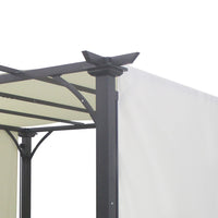 Close-up of Retractable Canopy Mechanism on 9.8 ft Outdoor Pergola Frame