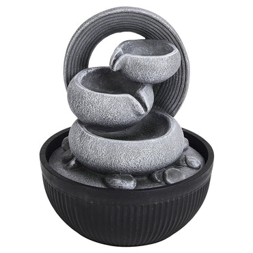 Indoor Outdoor Water Fountain with LED Lights Polyresin Garden Decor