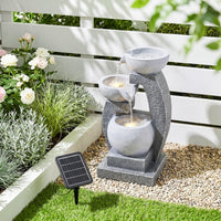Solar-Powered Water Fountain Outdoor Garden Feature with LED Lights