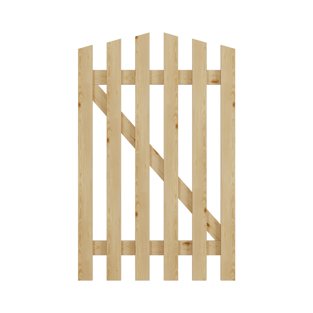 Spruce Wood Garden Gate Arched Top with T Hinges & Door Bolt