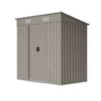 6x4FT Metal Garden Storage Shed with Lockable Sliding Doors