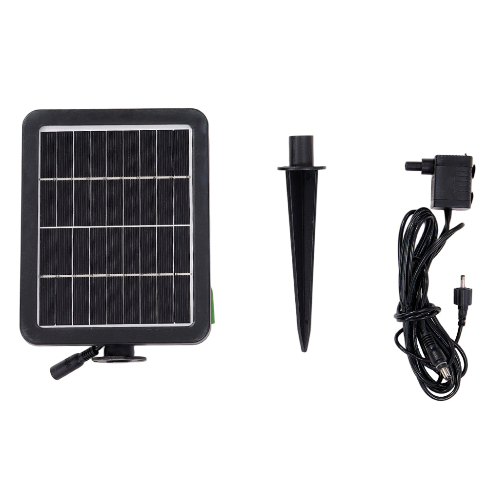 Solar-Powered Water Fountain Outdoor Garden Feature with LED Lights