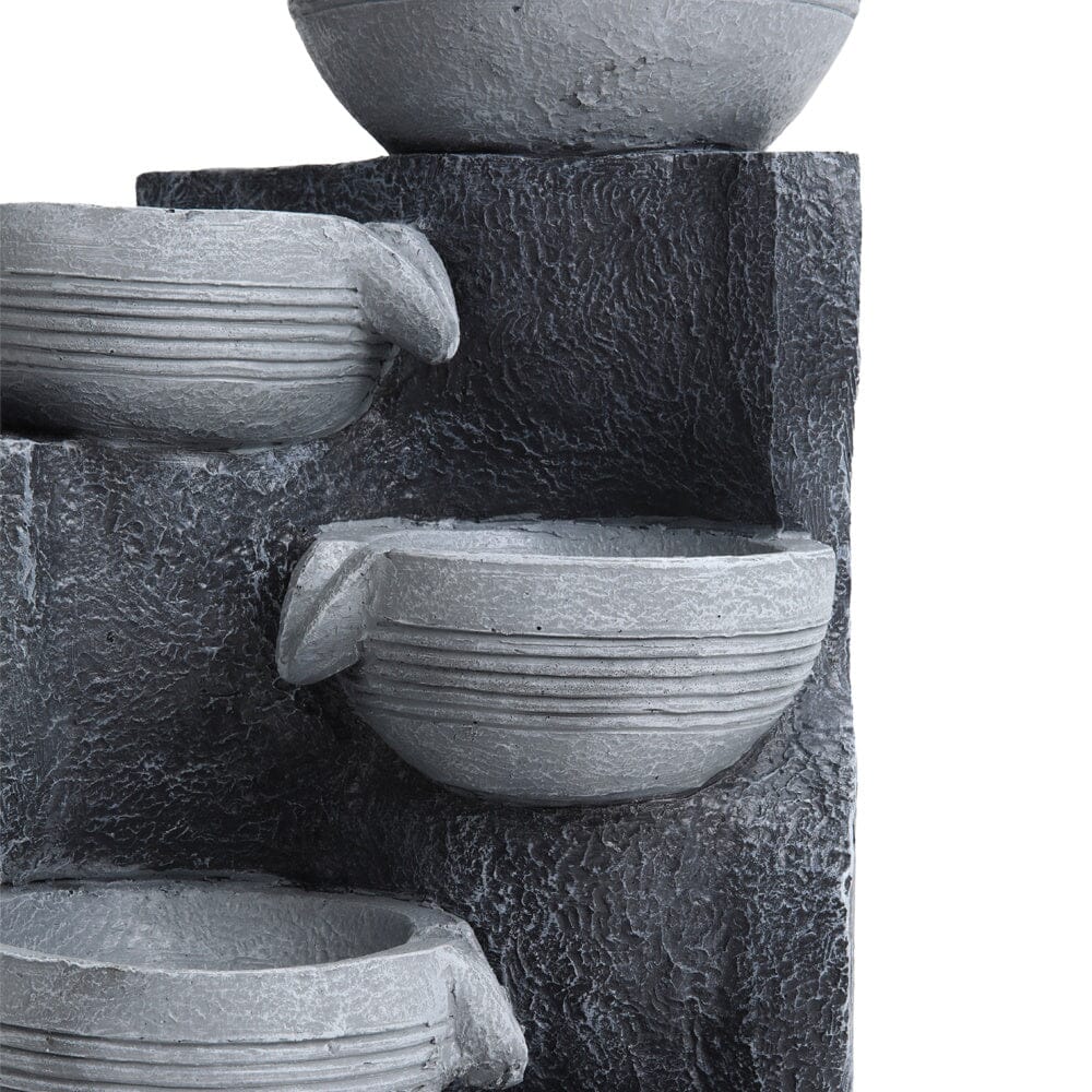 Outdoor Decor Solar-Powered Water Fountain Rockery Decor with LED Light Living and Home 