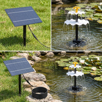 Adjustable Solar-Powered Water Fountain Pump Garden Decor Nozzles
