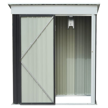 5x3ft Outdoor Metal Tool Shed with Shelving – Compact Storage Solution on White Background