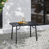 Weather-Resistant 120cm Outdoor Metal Table in Patio Setup – Durable Wrought Iron Build