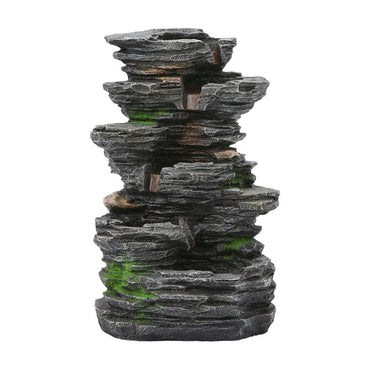 Outdoor Water Fountain Rockery Decor Solar-Powered Fountains Living and Home 