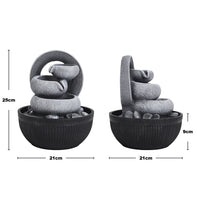 Indoor Outdoor Water Fountain with LED Lights Polyresin Garden Decor