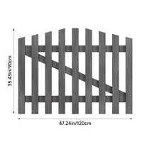 Grey Arched Top Spruce Wood Garden Gate with T Hinges & Bolt