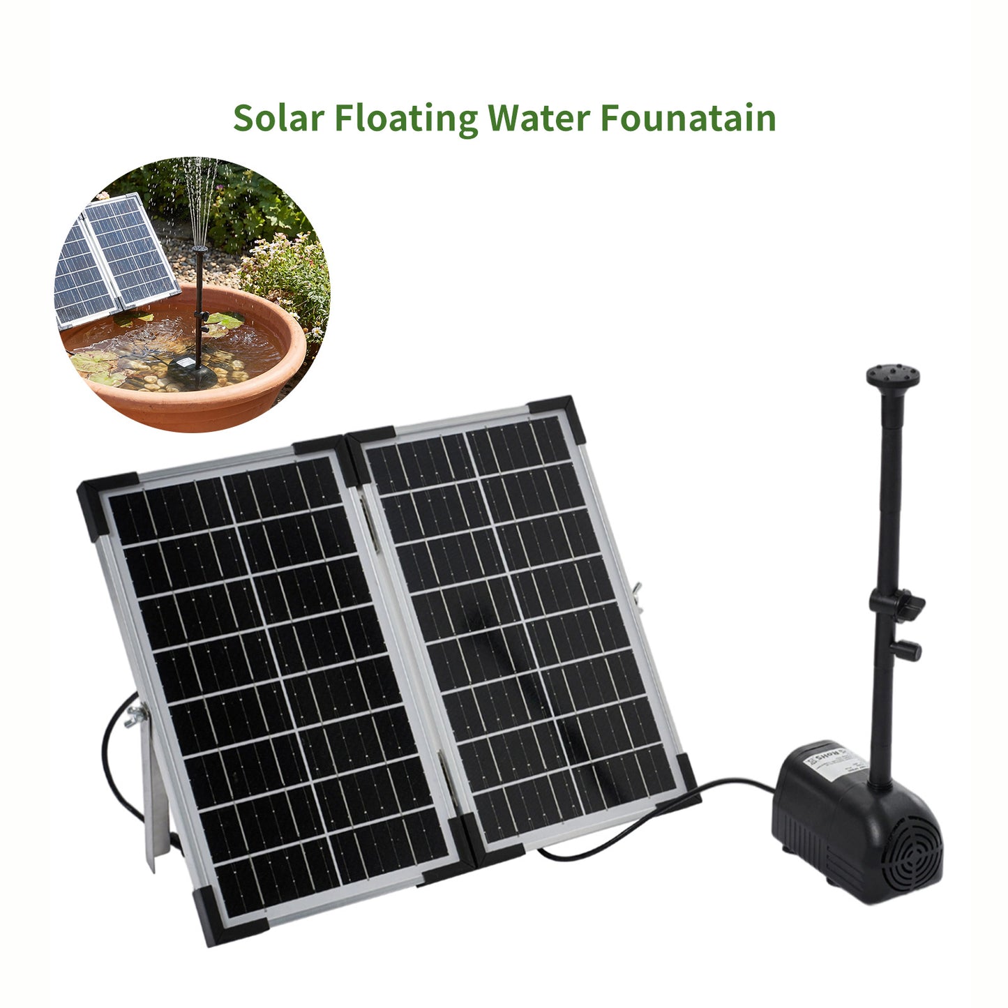 Solar-Powered Water Fountain Pump Kit Gardening Decor
