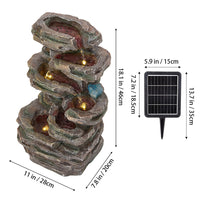 Solar-Powered Outdoor Garden Water Fountain with Cascading Tiers and LED Lights