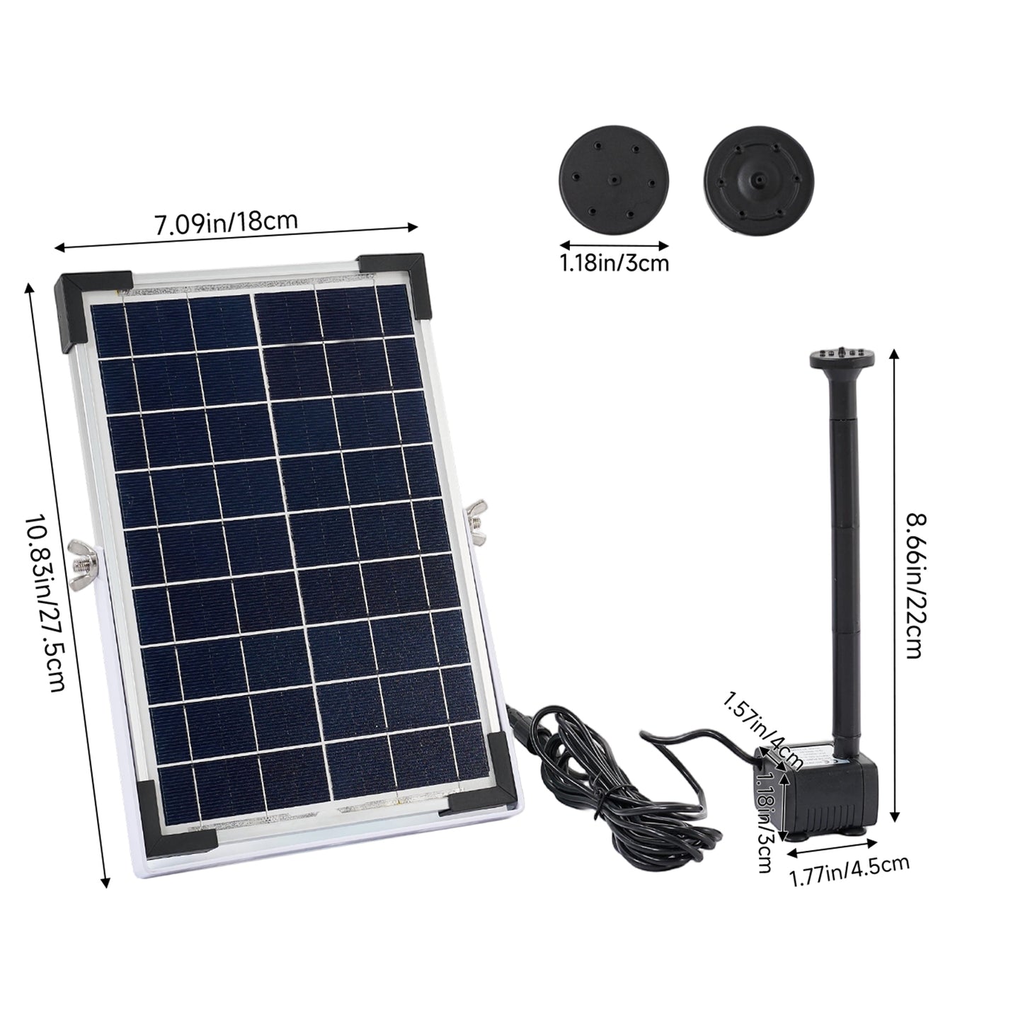 Solar-Powered Water Fountain Pump 500Lh Garden Feature