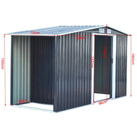 8x4ft Garden Shed Dimensions – Galvanized Steel Gable Roof Storage Size Guide