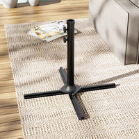 Black Metal Free Standing Parasol Umbrella Cross Base