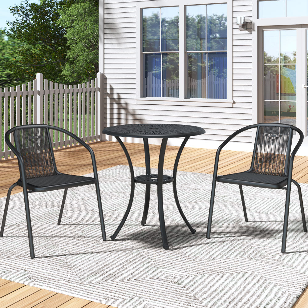 60cm Round Elizabeth Patio Table in Outdoor Seating Area – Classic Garden Furniture