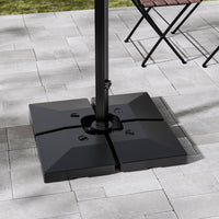 Black Fillable Cantilever Parasol Umbrella Stand Set