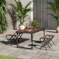 Foldable Camping Table with Stools in Outdoor Campsite Setting – Ideal for Picnics and BBQs